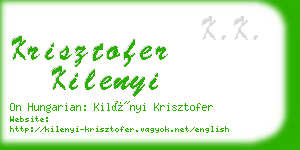 krisztofer kilenyi business card